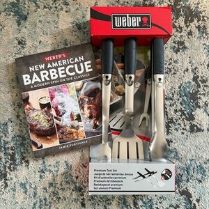 Weber Grill Tool Set & BBQ Cookbook
